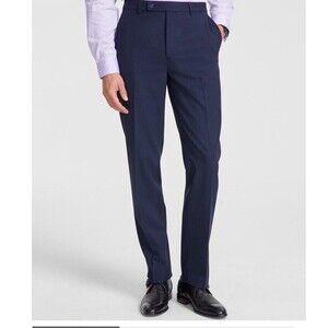 Calvin Klein Jerome Navy Stretch Slim Fit Tapered Leg Flat Front Pants 34 X 30